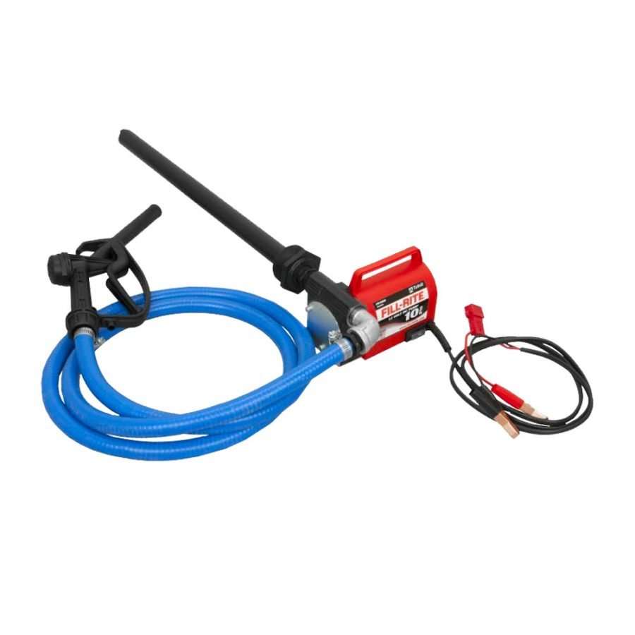 12 Volt DC Portable, 10 GPM Fuel Transfer Pump with Hose, Nozzle and  Suction Pipe - Precision Oil
